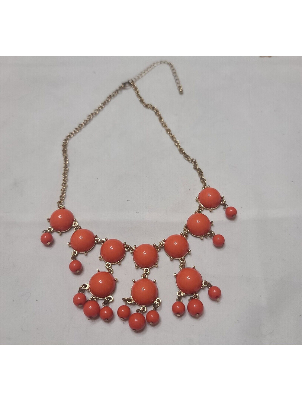 Statement Necklace in Melon and Gold Tone Chain